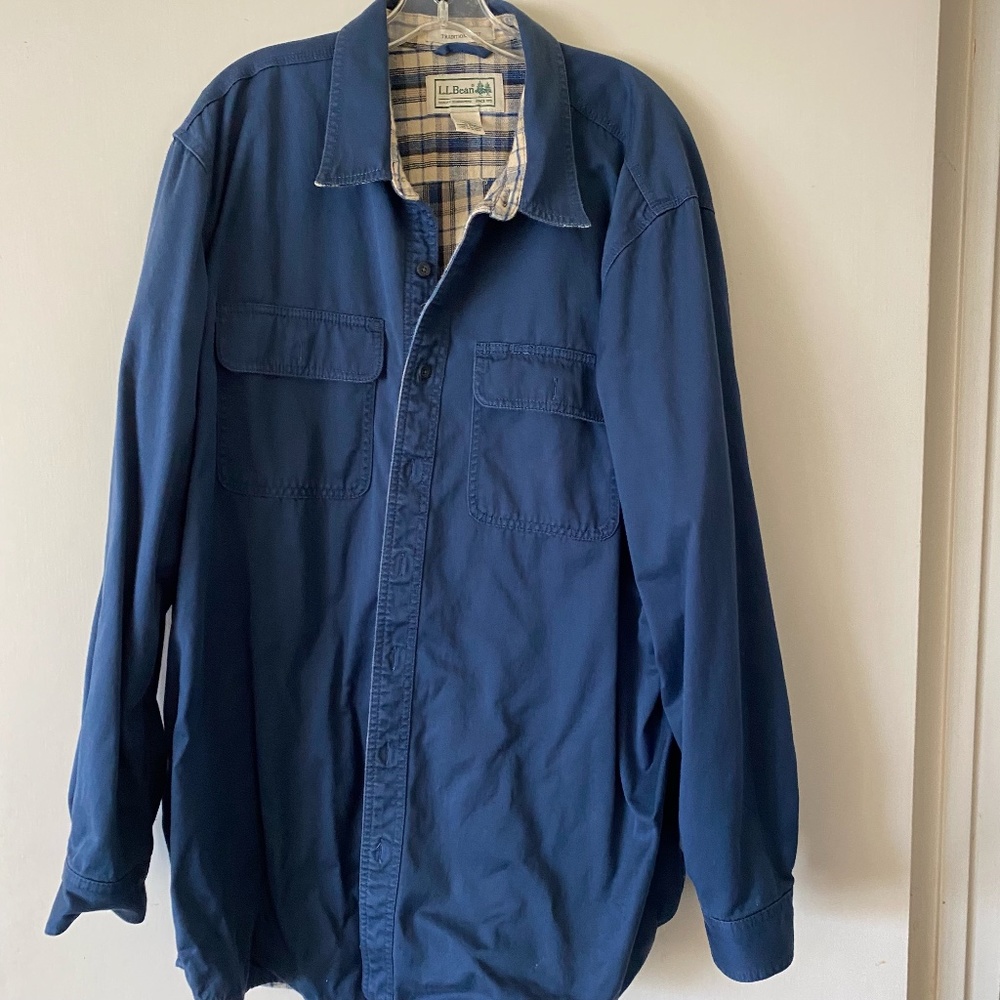 LL Bean Me’s Flannel Lined Hurricane Shirt